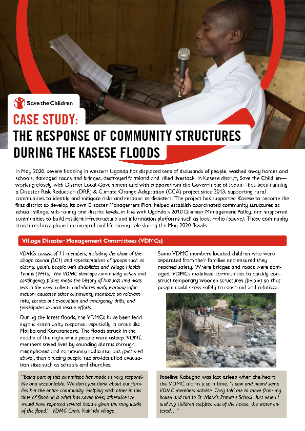 Case Study: The response of community structures during the Kasese floods